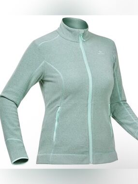 Quechua Women's Hiking Fleece in a grey-green color S